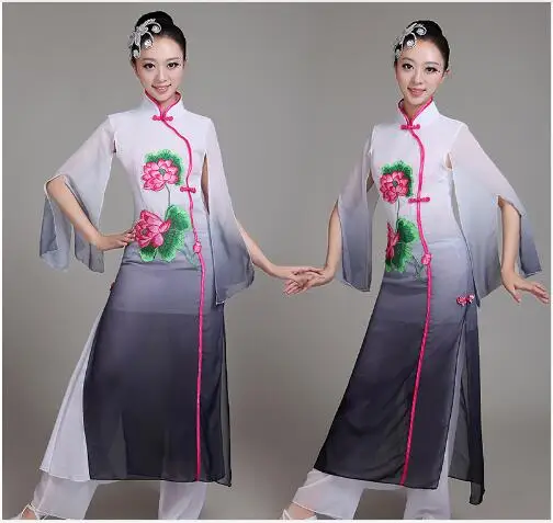 (0185) Women Chinese Folk dance costumes sequins Embroidery peony Hanfu yangko/umbrella/fan dance classical dance costume