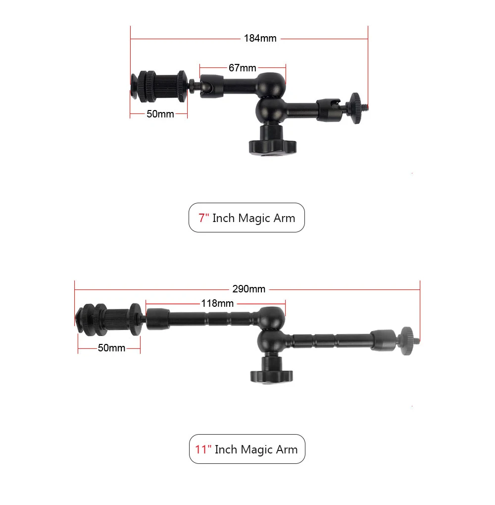 11/7 дюймов фрикционная Артикуляционная Волшебная рукоятка с креплением на стену 1/4 винт для веб-камеры светодиодный светильник DSLR камера аксессуары для фотостудии