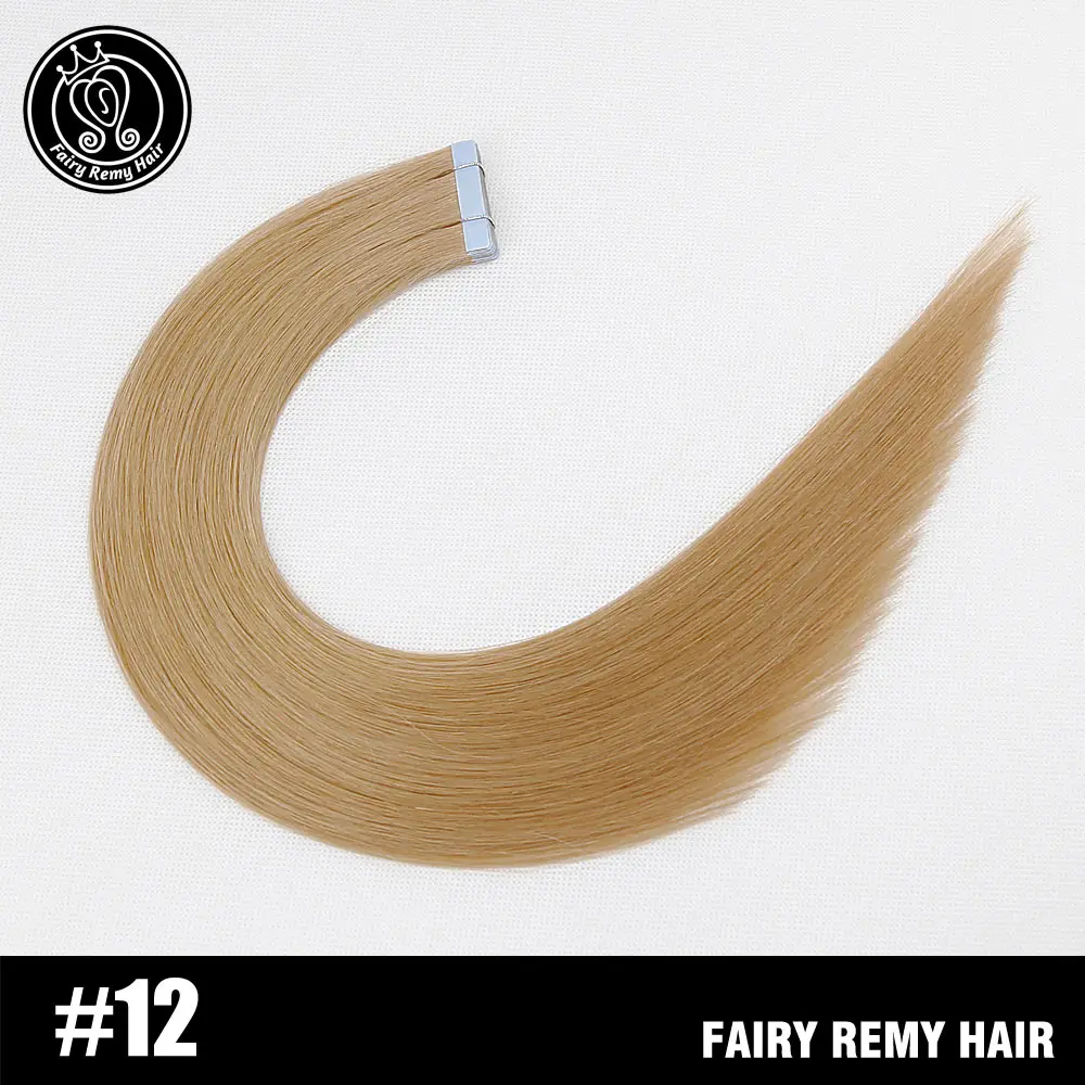 #12 Накладные волосы на ленте, человеческие волосы, натуральные волосы Remy для наращивания, волосы для наращивания, цвет платины, блонд, 2,0 г/шт., 16 ВКЛ, 40 г/упак - Цвет: #12