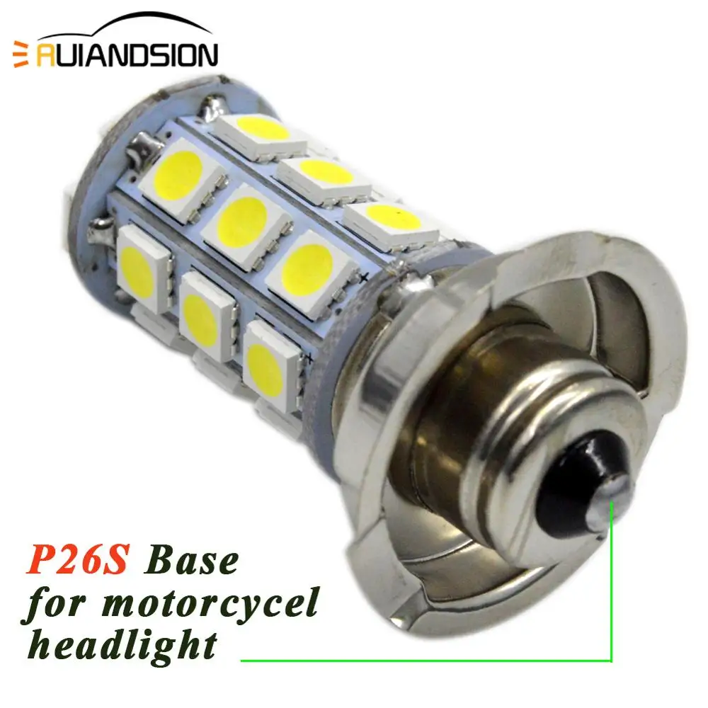 1 шт. белый DC6V 12 В 8 Вт DRL P26S 5050 27SMD светодиодный свет для мотоцикла Мопед ATV