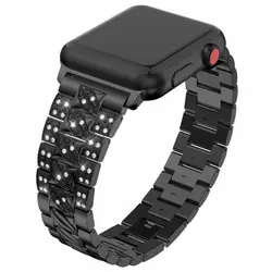 Новый Для женщин часы аксессуары Bling Diamond Нержавеющая сталь ремешок для Apple Watch Series 1/2/3/4 42 мм 38 мм браслет на 40 мм 44 мм