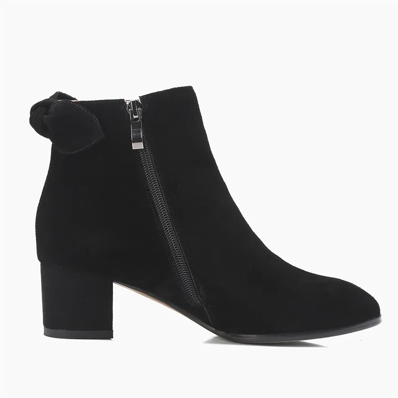 Del Tobillo green Pie Zapatos Bowtie Talla Black Gruesos Dedo yellow Med De Causal Anmairon Moda Cremallera Botas Puntiagudo Tacones 34 Mujer 40 Cr1074 qOZZ1t