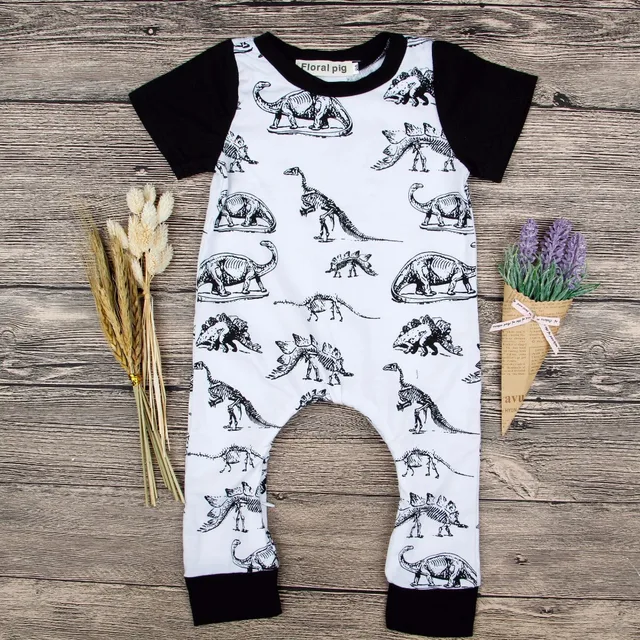 Dinosaur Romper Jumpsuit Baby Boy Summer Short Sleeve Unisex Party
