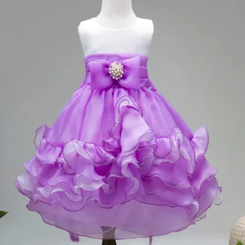 

Children's wear sleeveless princess dress girls bow tutu wedding dress ball gown kids clothes