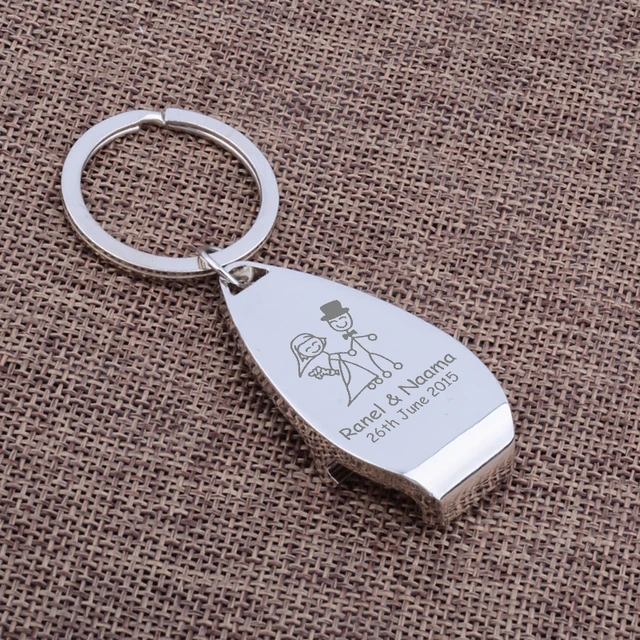 Bride Groom Personalised Key Ring Chain Beer Bottle Opener Bride Groom Personalised Key Ring Chain Beer Bottle Opener Personalized Wedding Favour Oniere Thank