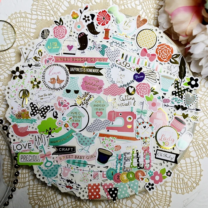 KSCRAFT 104 шт счастье это домашние бумажные наклейки для DIY скрапбукинга/фотоальбома