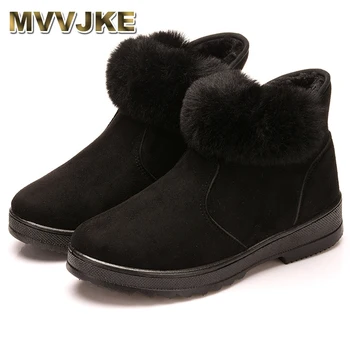 

MVVJKEWoman Shoes Woman Winter Snow Boots Warm Ankle Boots Platform Rubber Female Boots Winter Snow Footwear Lady Low Heel Shoes