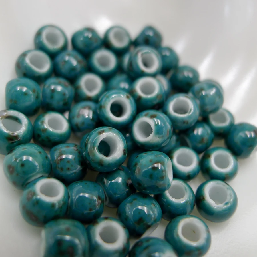 China Ceramic beads not glass flower Procelain bead for jewelry making 6mm 50pieces/lot beads#A511A