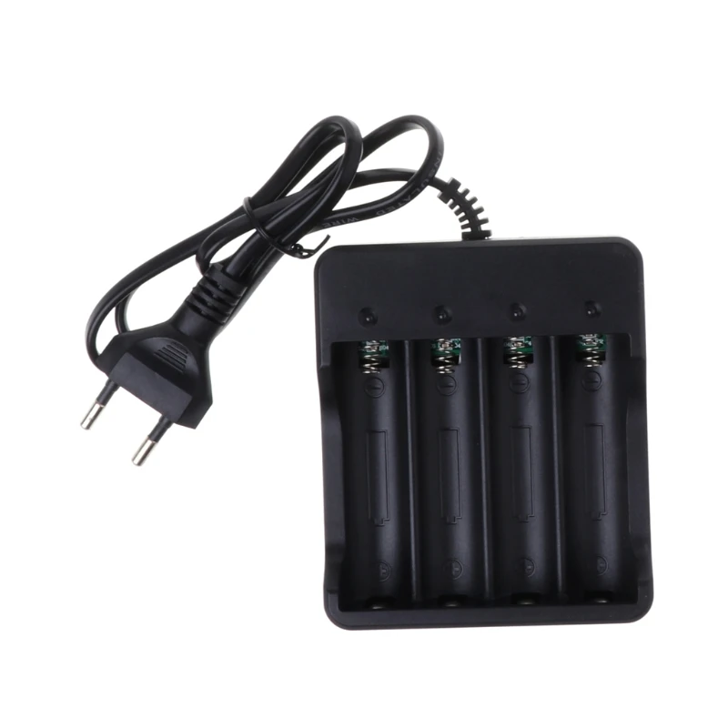 

OOTDTY Battery Charger 4 Slot Universal Rechargeable 4.2V Li-ion EU Plug Tool For 18650