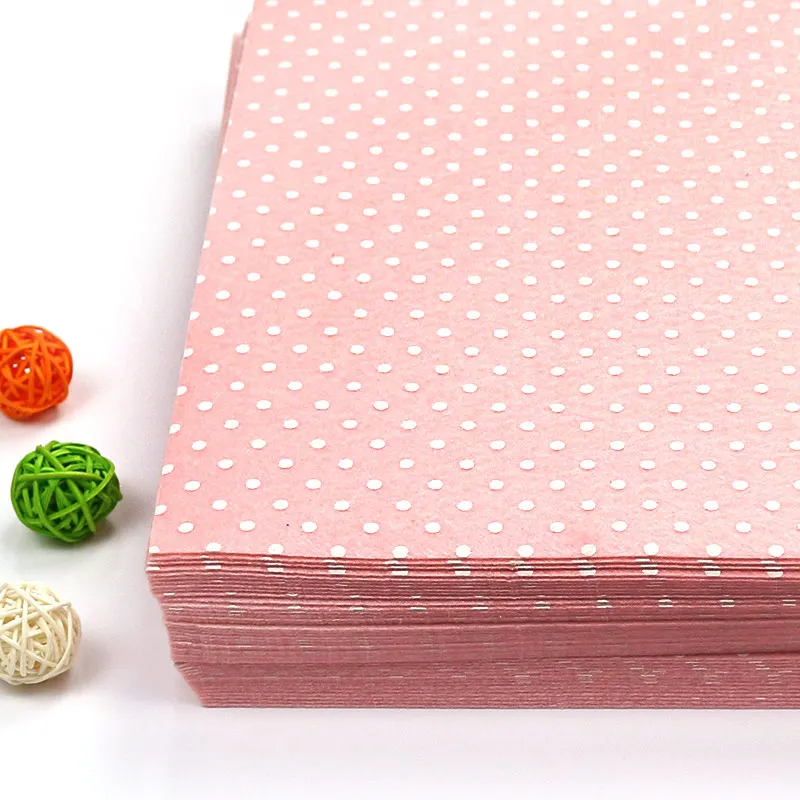 

Solid Light Pink Cloth Felts Dot Printed Pure Color Nonwoven 30X30CM Pack Needlework DIY Needle Sewing Felt Crafts Supplies