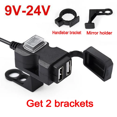 Универсальное зарядное устройство для мотоцикла DC 5V 3.1A USB быстрое адаптер