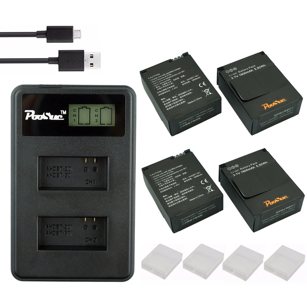 Ahdbt 301 ahdbt 302 for gopro 3 batteries for Gopro hero3 battery Black