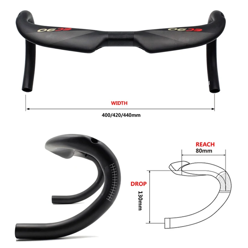 

EC90 T800 Carbon Fibre Handlebar Assembly Bar Grips Cycling Bike Bicycle MTB