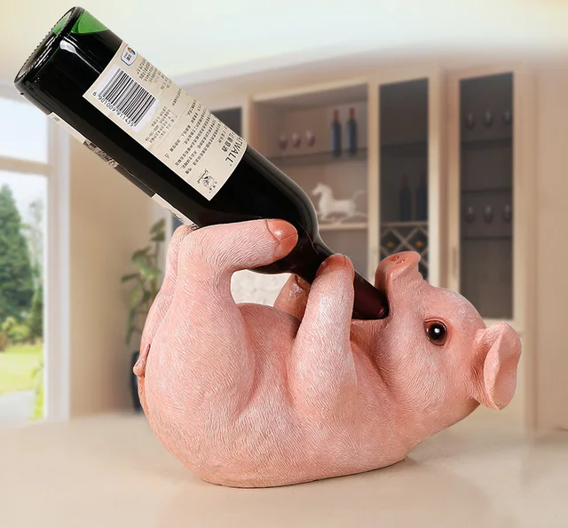 Buy NEWYEARNEW Resin Pigs Wine Rack Holder Cute