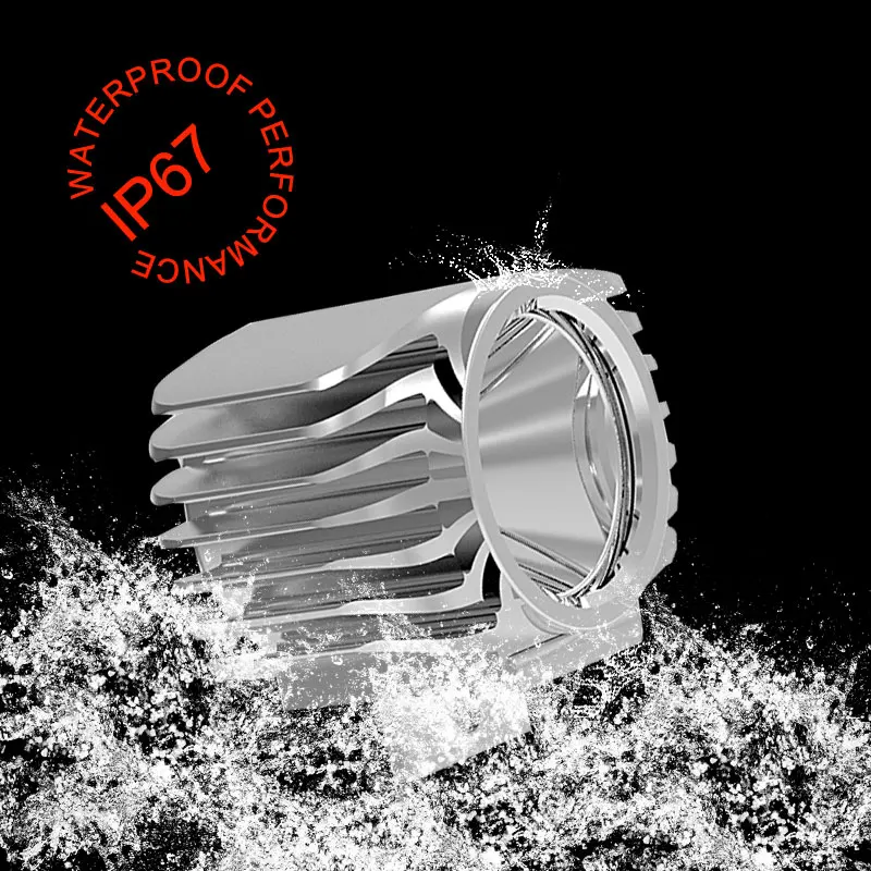 Apmatauto 2pcs Waterproof Motorcycle LED Spotlight Headlight 6W 1000Lm XML-T6 White 6000k Scooter/Bike Aluminum Fog DRL Headlamp