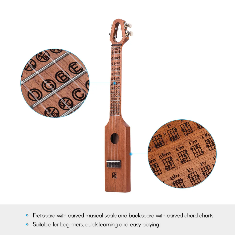 Портативная 2" Акустическая концертная Гавайская гитара Ukelele uke красное дерево с резной музыкальная шкала и Chord диаграмма сумка для переноски