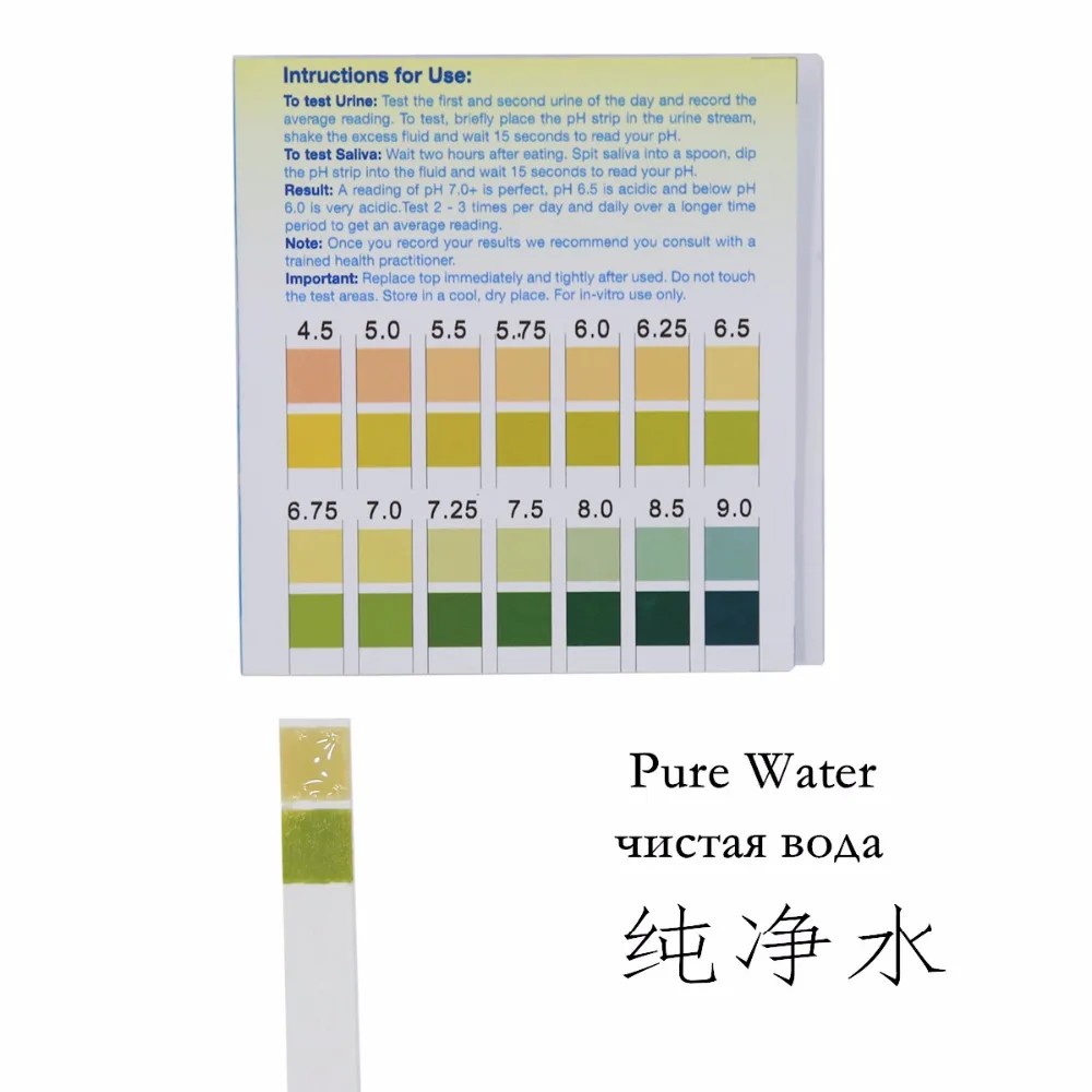 Universal Application pH Test Strips pH 4.5-9.0 Analytical for Urine and Saliva with Dual Pad 100 Strips
