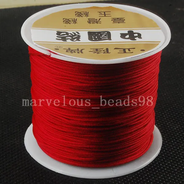 

Free Shipping Beautiful jewelry 1MM Nylon Dark Red Gold Beading Cord Rope 60M 1Pcs MC3091
