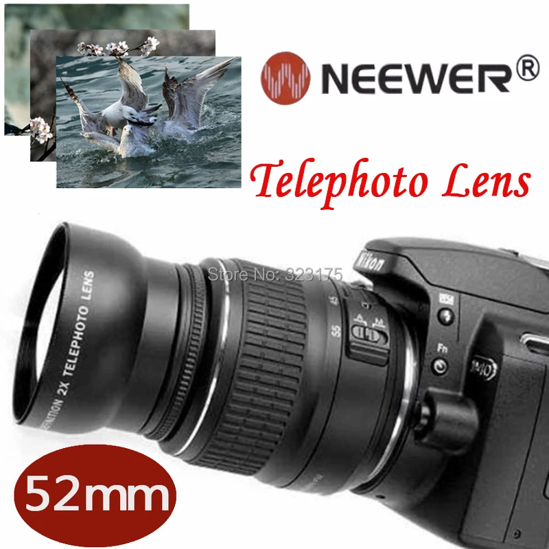 Neewer 52 мм 2.0x HD телеобъектив для Nikon канона сони Pentax цифровых зеркальных камер с