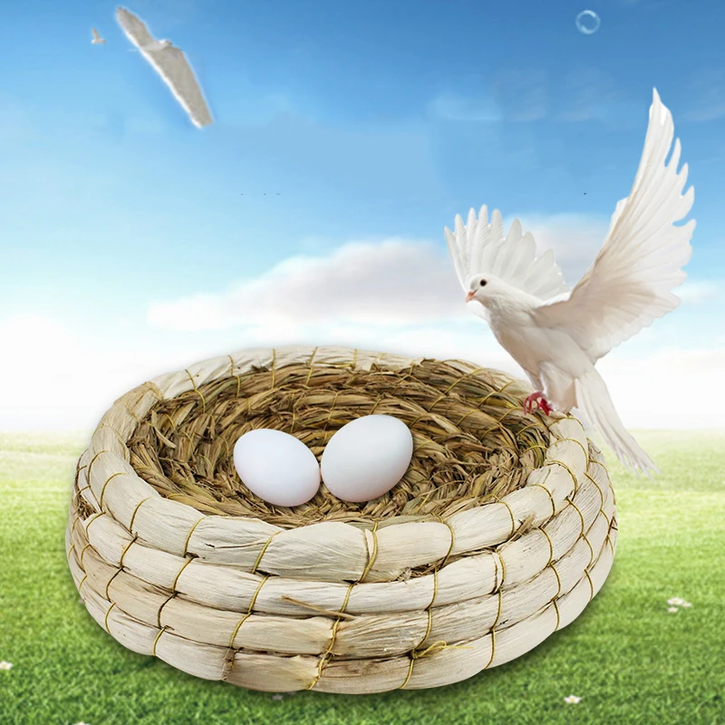 

@HE Corn Fur Weaving Pigeon Pet Nest Grass Nest Hand-woven Bird Nest Pigeon Racing Pigeon Rabbit Hamster Small Pet Nest