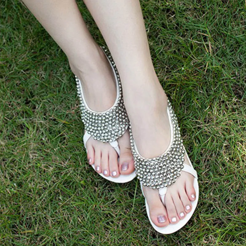 Gran Jardín Casual Brillante Sandalias Zapatos White Tamaño 83 BxeodCr