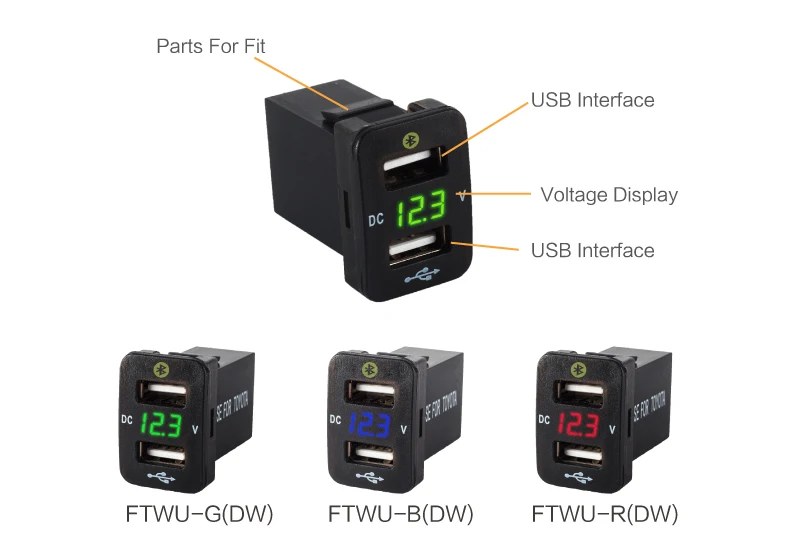 Самые модные 4.2A Dual USB Автомобильное зарядное устройство вольтметр 12 в разъем USB адаптер зарядное устройство s Быстрый двойной порт USB Автомобильное зарядное устройство для Toyota