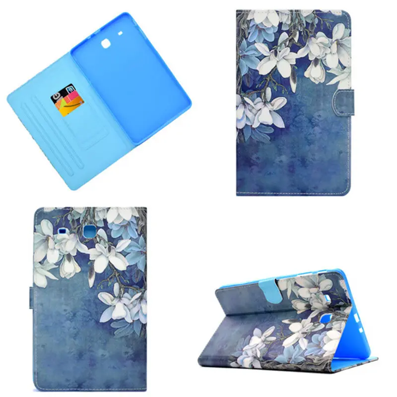

Fashion Cute Flower Flip PU Leather sFor Samsung Galaxy Tab E 9.6 T560 Case For Galaxy Tab E 9.6 inch T560 SM-T560 T561 Cover