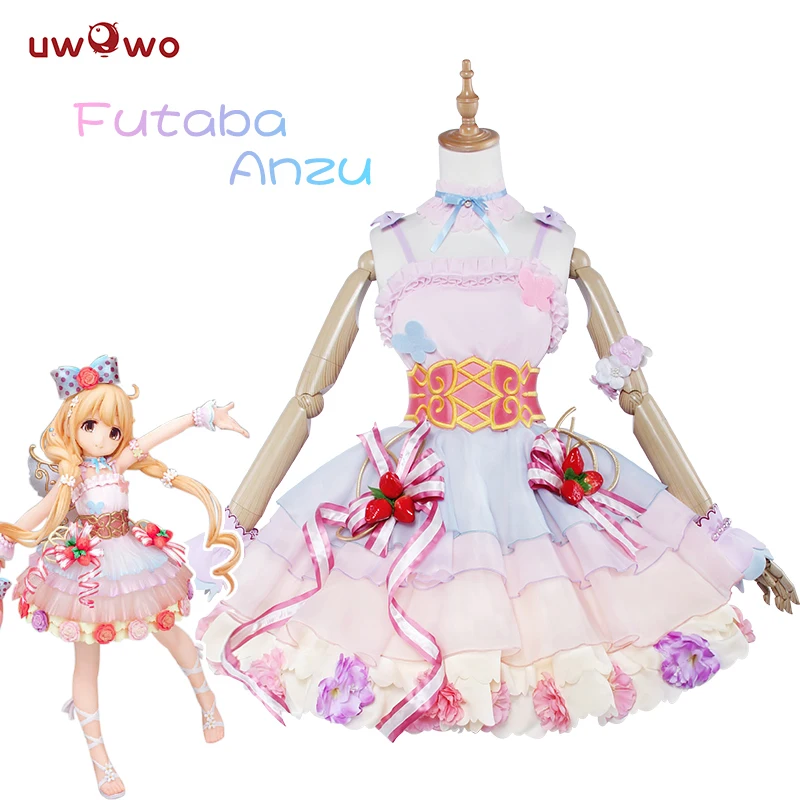 

UWOWO Futaba Anzu Cosplay Game Anime THE IDOLM@STER CINDERELLA GIRLS Kawaii Pink Dress IDOLMASTER Costume Women