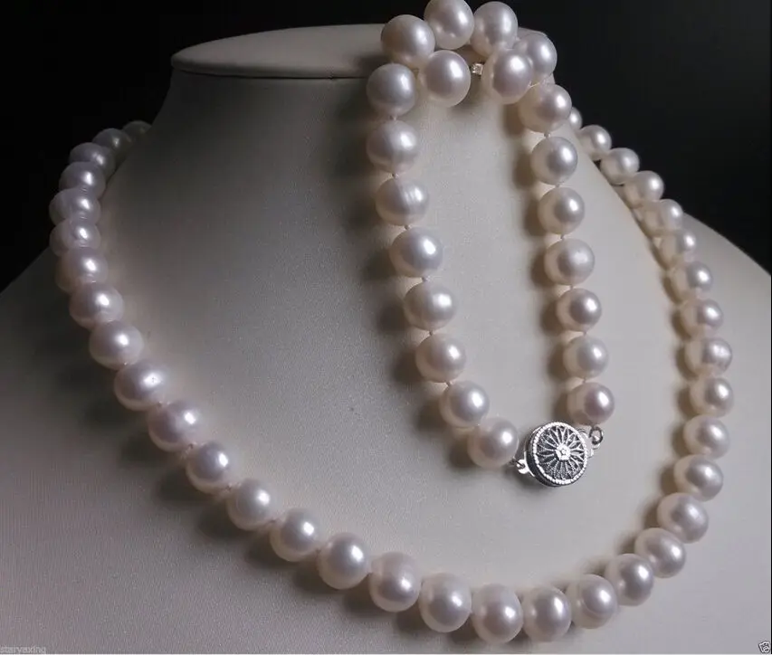 

FREE SHIPPING HOT sell new Style >>>>New AA+ 10-11MM White south sea Pearl Necklace Bracelet Earring Set 17 inch