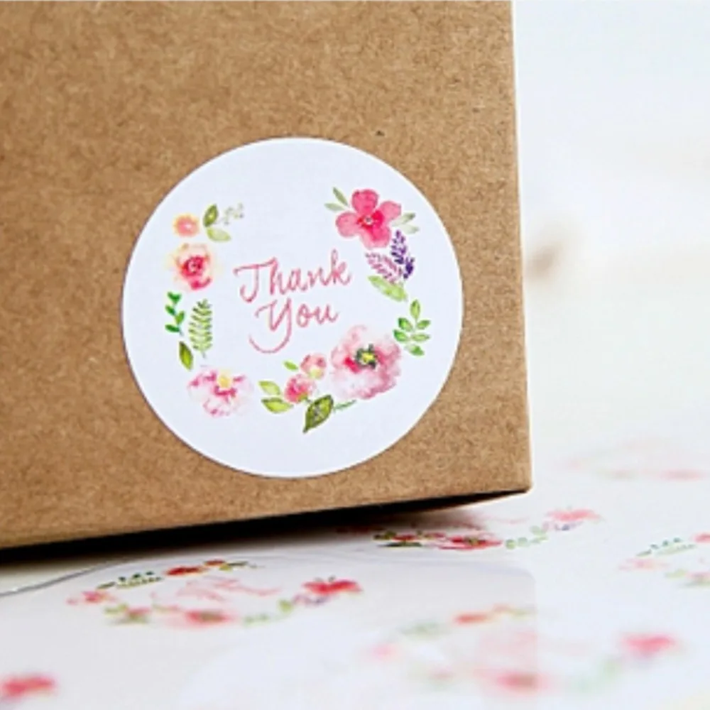 

100pcs/10sheets 3.5cm Flower Design Sticker Labels For Paper Stickers Thank You Seals For Gifts Wholesale Label Stickers