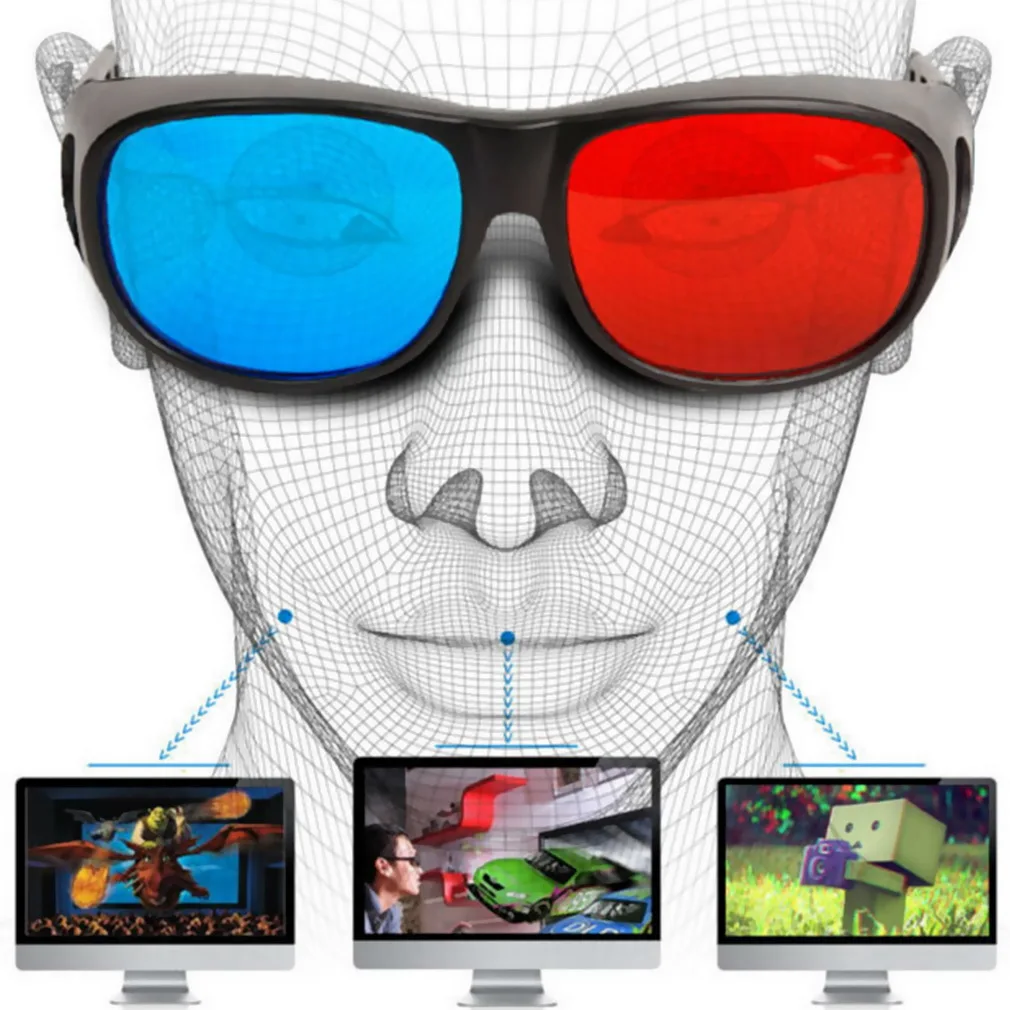 Universal Type 3D Glasses TV Movie Dimensional Anaglyph Video Frame 3D Vision Glasses DVD Game Glass Red And Blue Color Newest