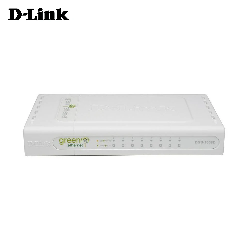 D-Link Dgs-1008d 8-портовый коммутатор Gigabit 1000 Базовая футболка дуплексный режим белого цвета