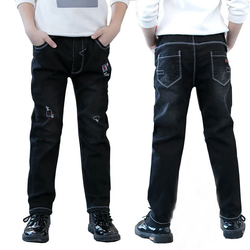 Jeans Boys Spring Pants Elastic Waist Teenage Boys Jeans for Boys Trousers Denim School Children