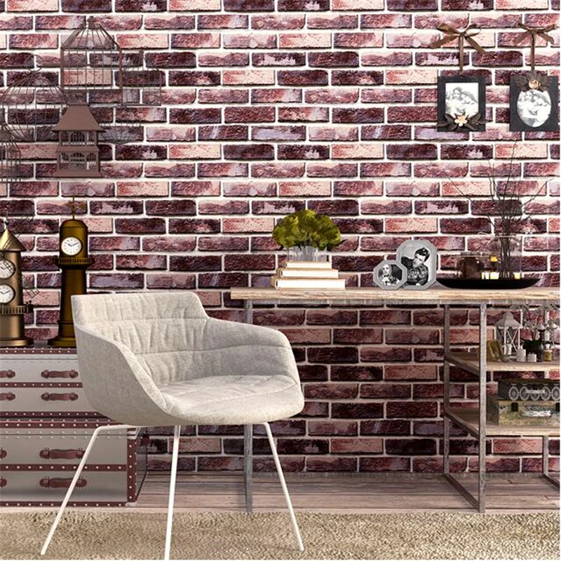 beibehang High end retro nostalgic 3D brick wallpaper clothing store