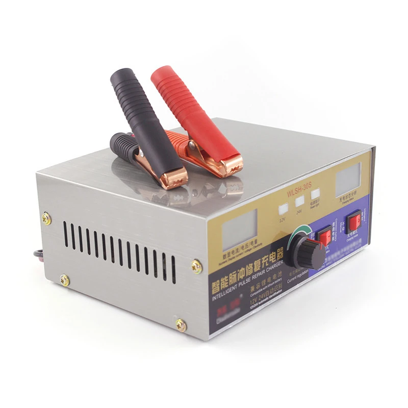 

12V/24V 20A 30S Car Battery Charger LED Display Automatic Intelligent Pulse Repair Charger for All Lead Acid Battery
