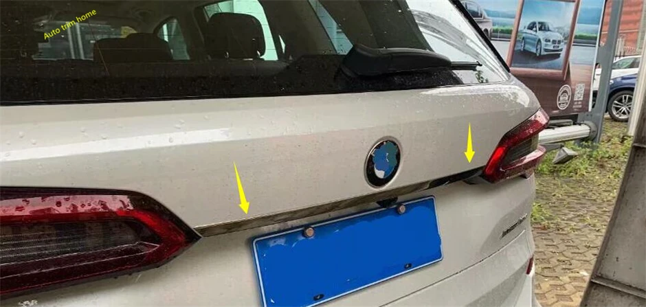 Lapetus Accessories Fit For BMW X5 G05 Rear Trunk Tailgate+ Upper Tail Door Decoration Strip Streamer Cover Trim