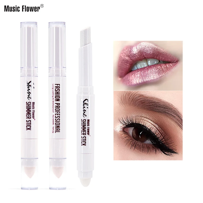 

Music Flower Double Ended Shimmer Stick Concealer Pen Highlighter Brighten Face Makeup Bronzer Contour Pencil Oil-Control