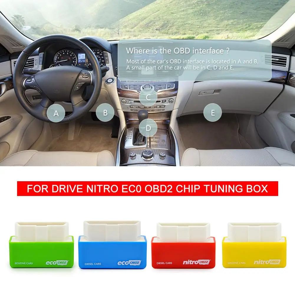 

Professional Drive Nitro ECO OBD2 Chip Diesel/gasoline Boosts Power Tuning Box Plug Driver For Cars 15% Fuel Save More Power