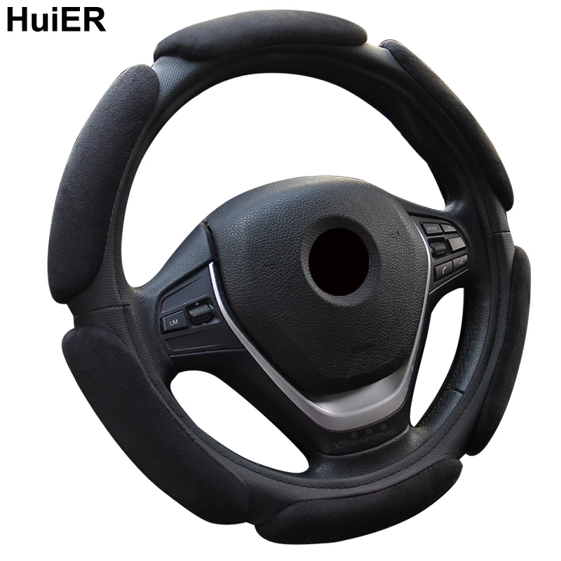 HuiER Car Steering Wheel Cover High 3D Velvet Soft Anti-slip Steering Cover For Car Styling Auto Steering-wheel Free Shipping HuiER Car Steering Wheel Cover High 3D Velvet Soft Anti-slip Steering Cover For Car Styling Auto Steering-wheel Free Shipping