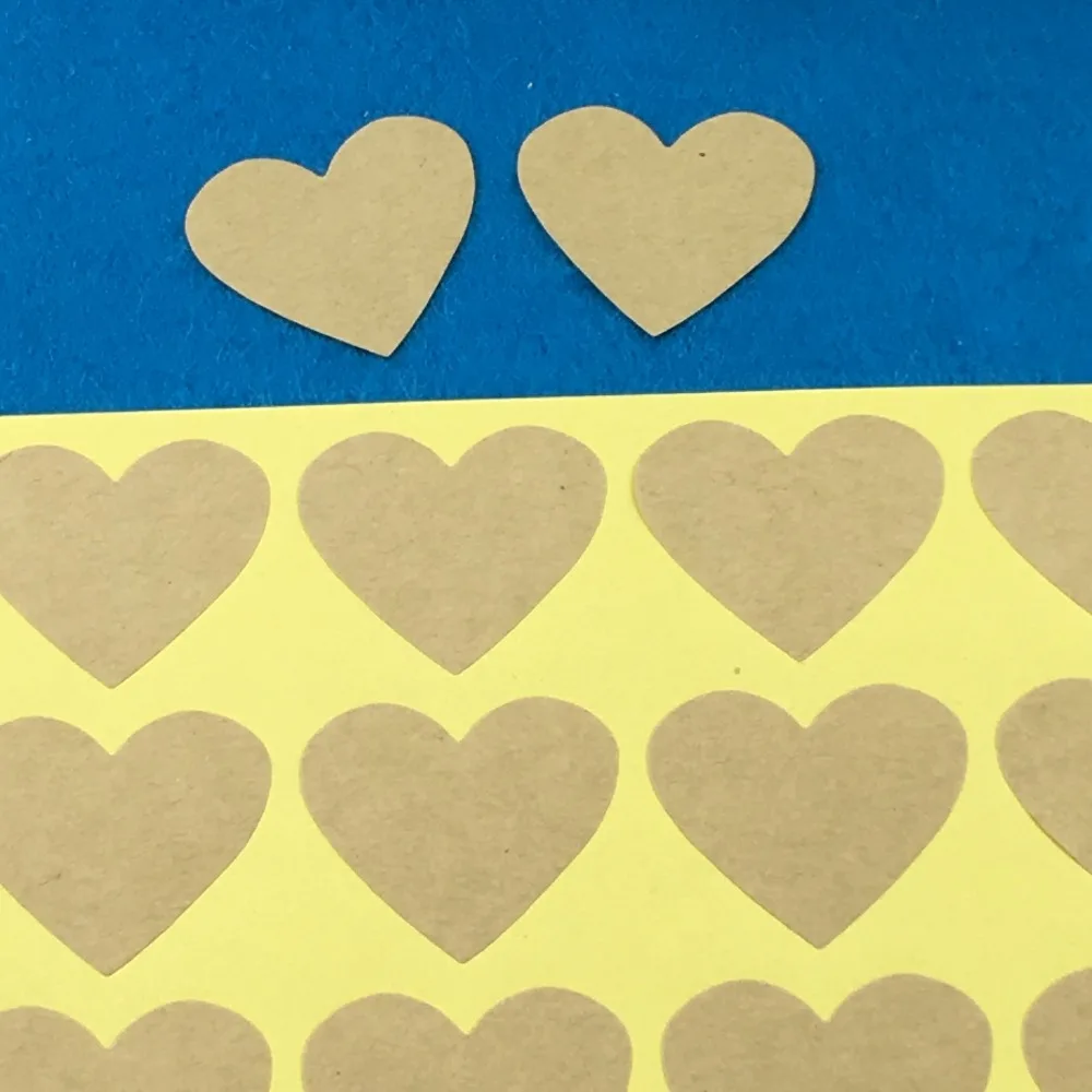 Download 2000pcs Kraft Blank Heart shaped Stickers Paper Sealing ... Yellowimages Mockups