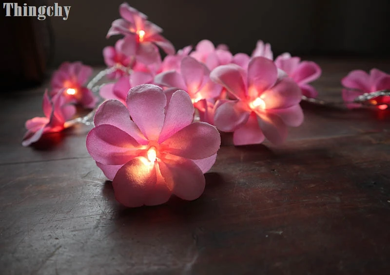 2M 20LED DIY frangipani LED String Lights Battery floral holiday lighting, Event Party garland decoration,Bedroom decoration 2M 20LED DIY frangipani LED String Lights Battery floral holiday lighting, Event Party garland decoration,Bedroom decoration