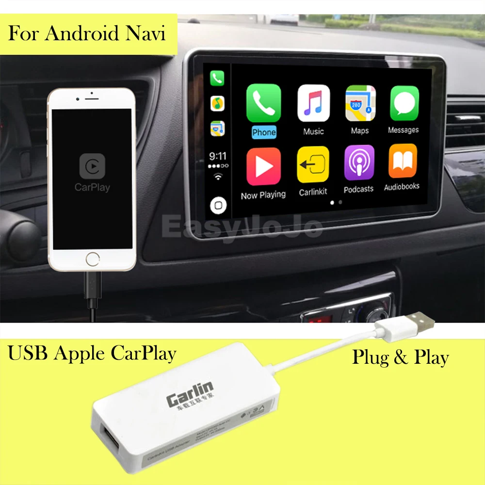 Plug and Play Smart Link Mini USB Apple CarPlay Dongle for Android