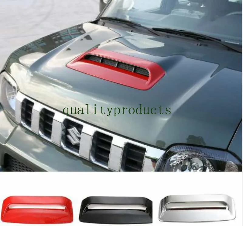 

NEW Car Styling ABS Air Flow Intake Hood Scoop Vent Bonnet Cover Hood Chrome/Red/Black for SUZUKI Jimny  car styling