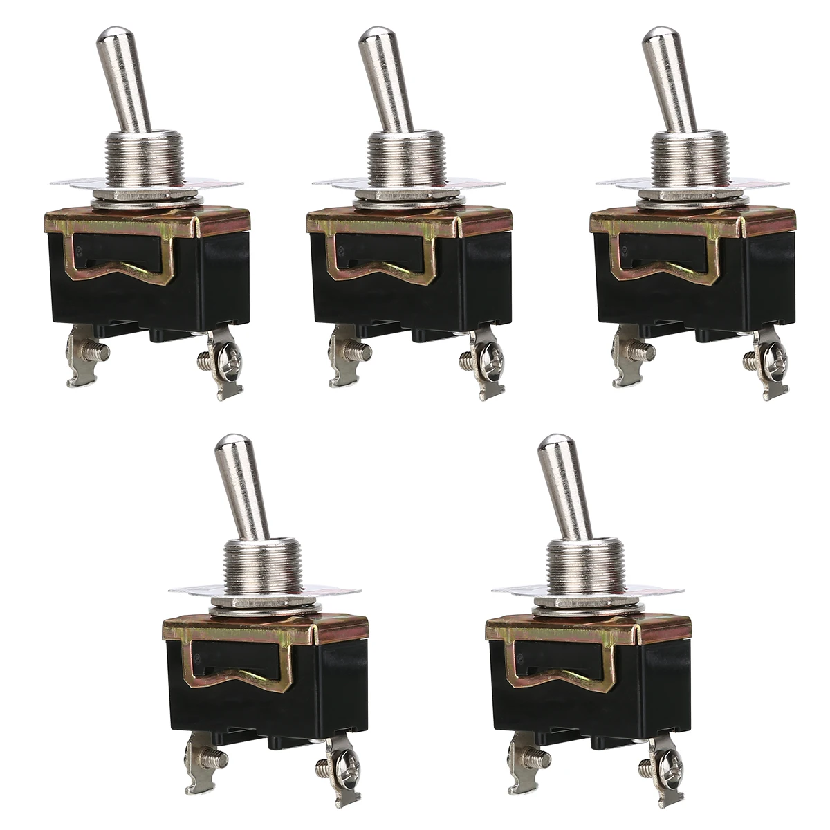 

Mayitr 5pcs 12V 15A Heavy Duty Toggle Flick Switch ON/OFF Car Dash Light Metal SPST For Auto Car Truck