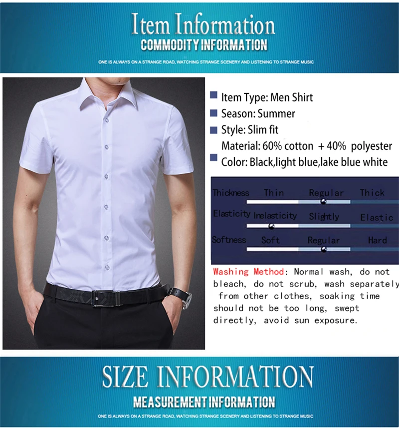 BROWON Brand New Formal Shirt Men Short Sleeve Shirt Turn Down Color Slim Fit Casual Shirt Plus Size M-5XL Camisa Masculina09