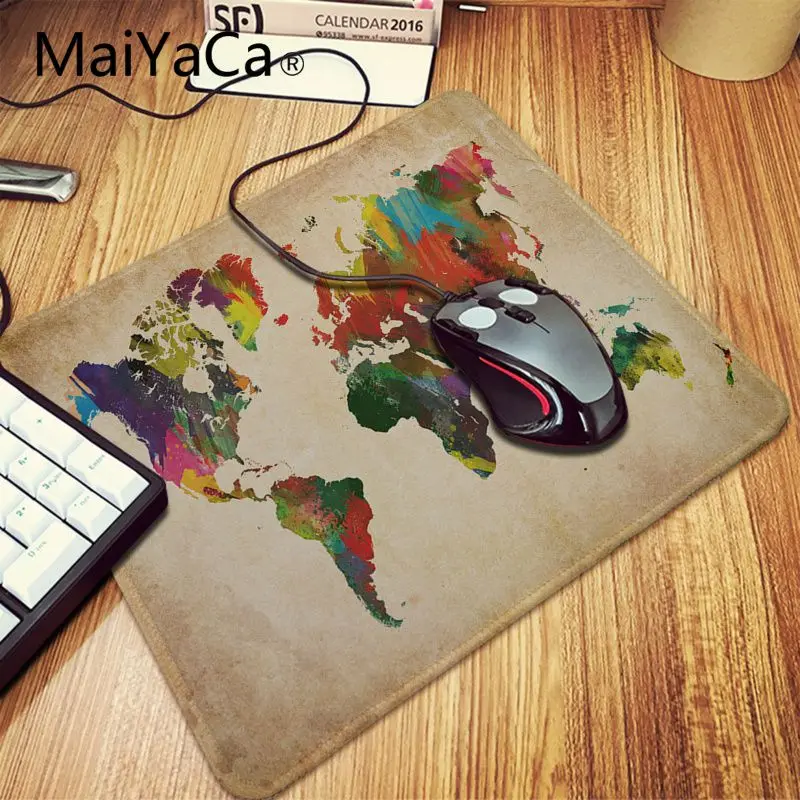 Maiyaca пользовательский цвет кожи карта мира уникальная настольная панель коврик для игровой мыши запирающийся край игровой коврик для клавиатуры - Цвет: Lock Edge 25x29cm