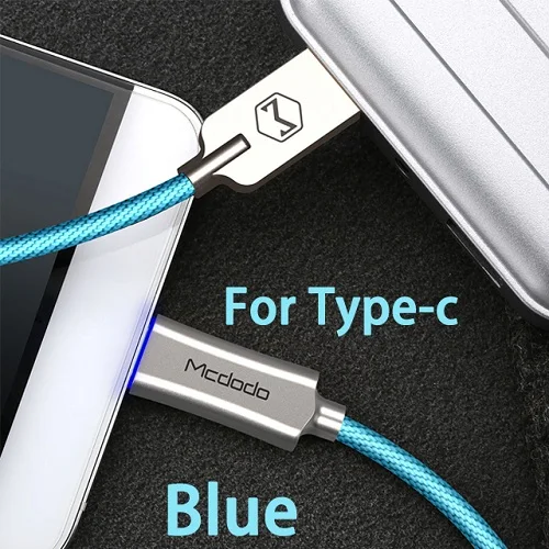 MCDODO usb type C кабель для быстрой зарядки USB C кабель QC 3,0 кабель для зарядки и передачи данных для samsung S10 huawei P20 Pro xiaomi redmi USB провод - Цвет: Blue