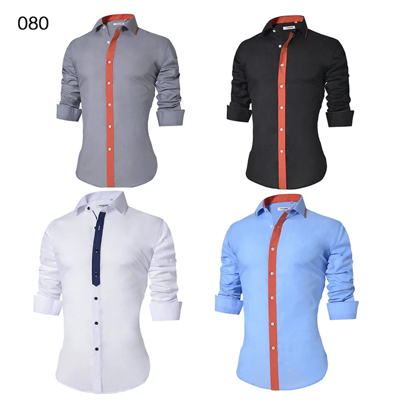 2018 Men's Casual Shirt Slim Fit Men's Casual Button Down Shirt Long Sleeve Formal Dress Shirts Men Male Clothing Camisa 