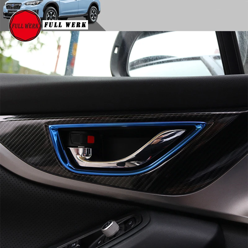 

4pcs/Set SS Car Interior Door Handle Trim Frame Strip Sticker for Subaru XV 2018 19 20 21 Decoration Cover Car Styling Accessory