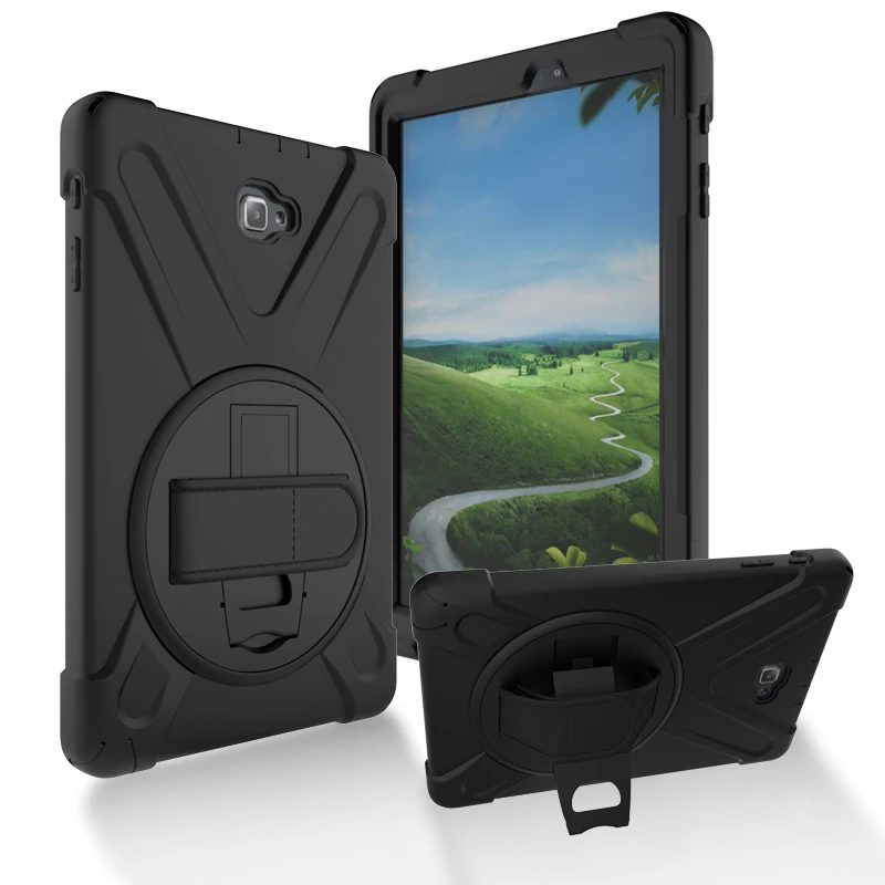 

Armor Shockproof Case for Samsung Galaxy Tab A 10.1 2016 S-Pen Version P580 P585 360 Rotating Hand Shoulder Strap Cover Funda
